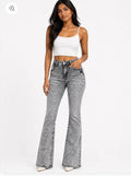 REDFOX RHINESTONE WOMEN STACKED JEANS -GREY