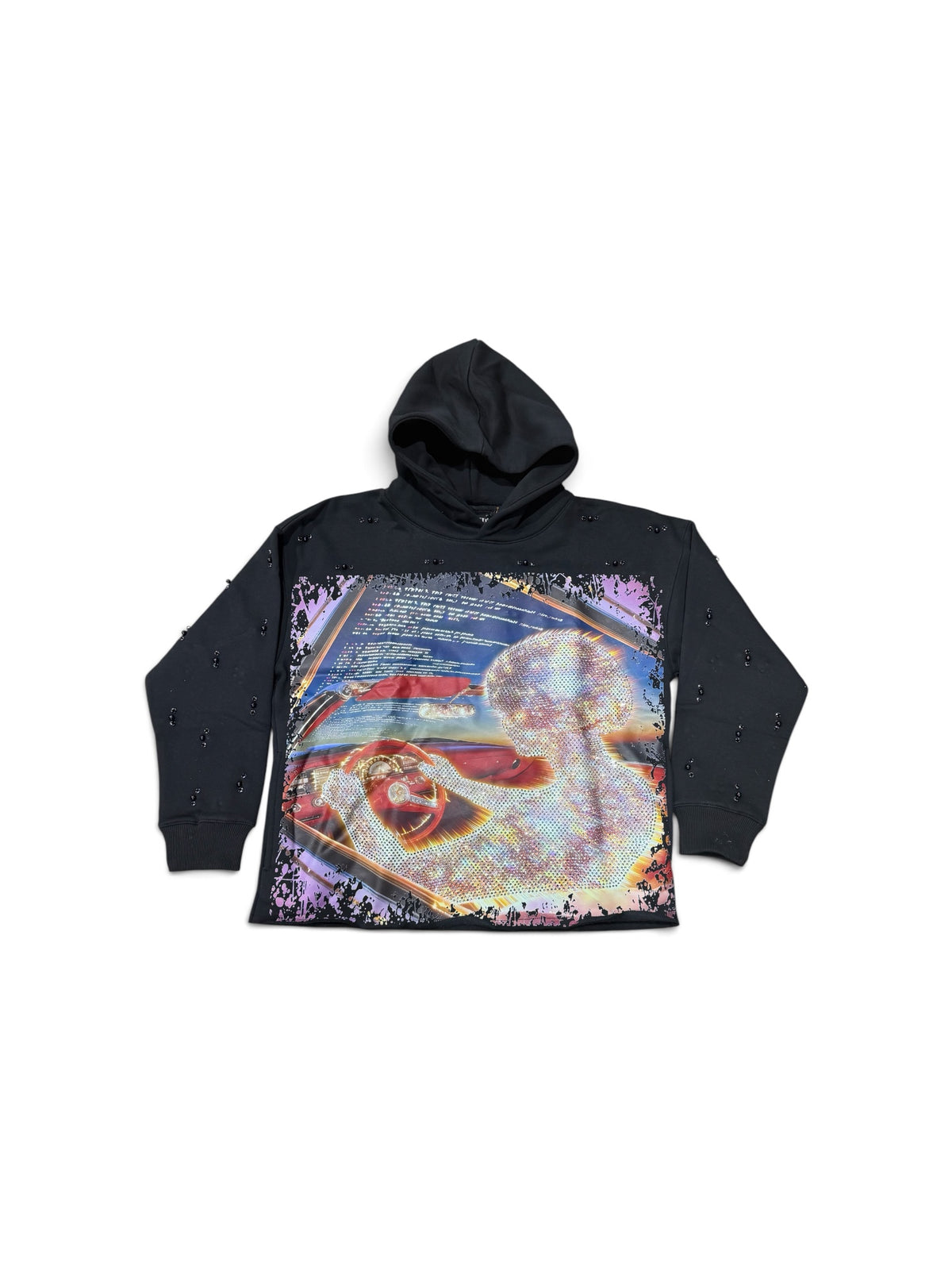 Focus- Racer Pearl & Rhinestone Hoodie