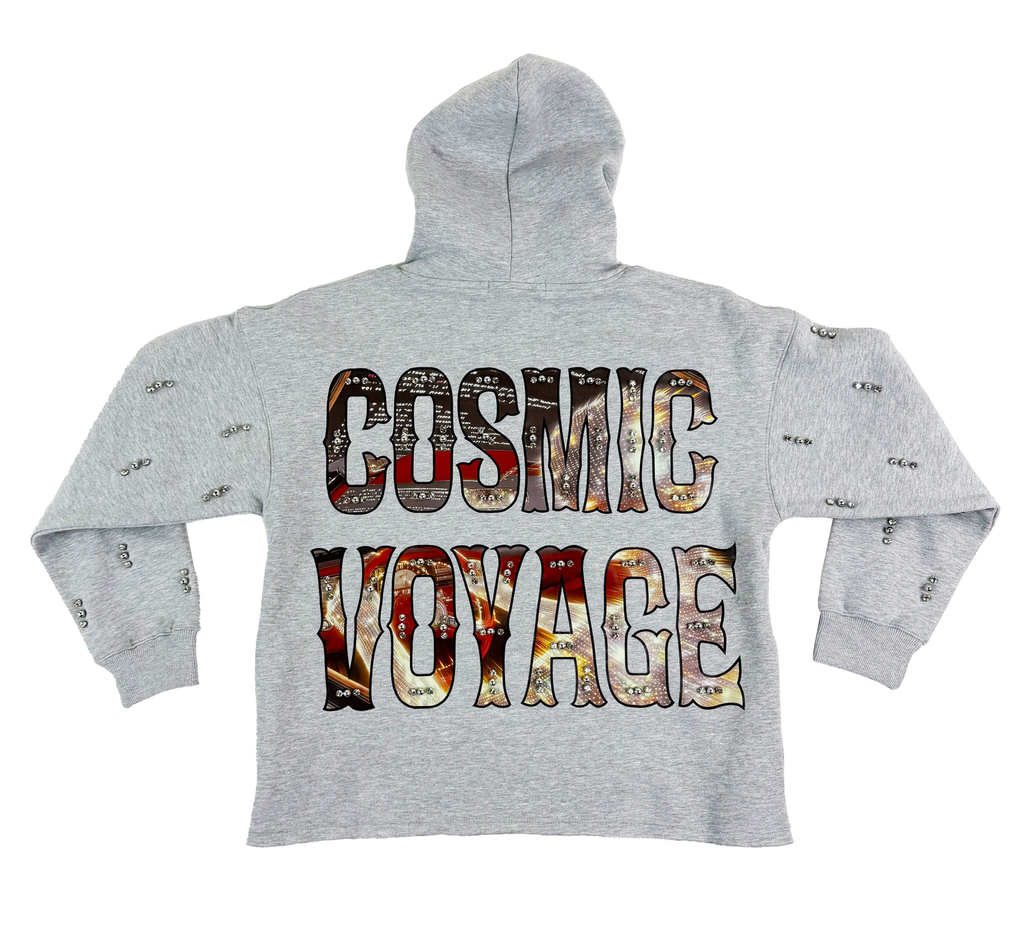 FOCUS -"Racer" Pearl & Rhinestone Hood - Grey