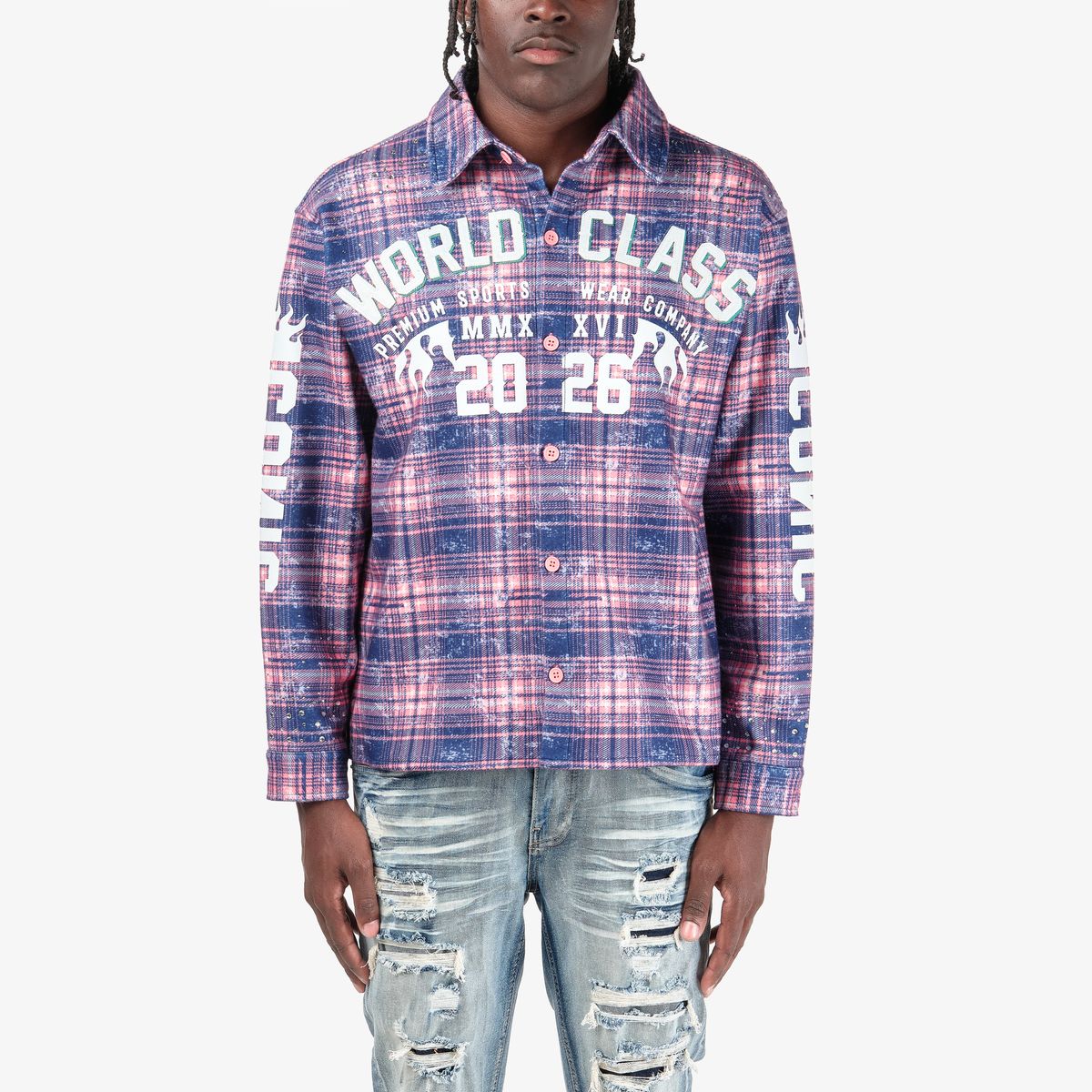 Copper Rivet Iconic Plaid Shirt Flannel Shirt-Pink