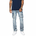 VICOIUS DENIM / WITH LIGHT STUDED & ARTWORK-Light blue