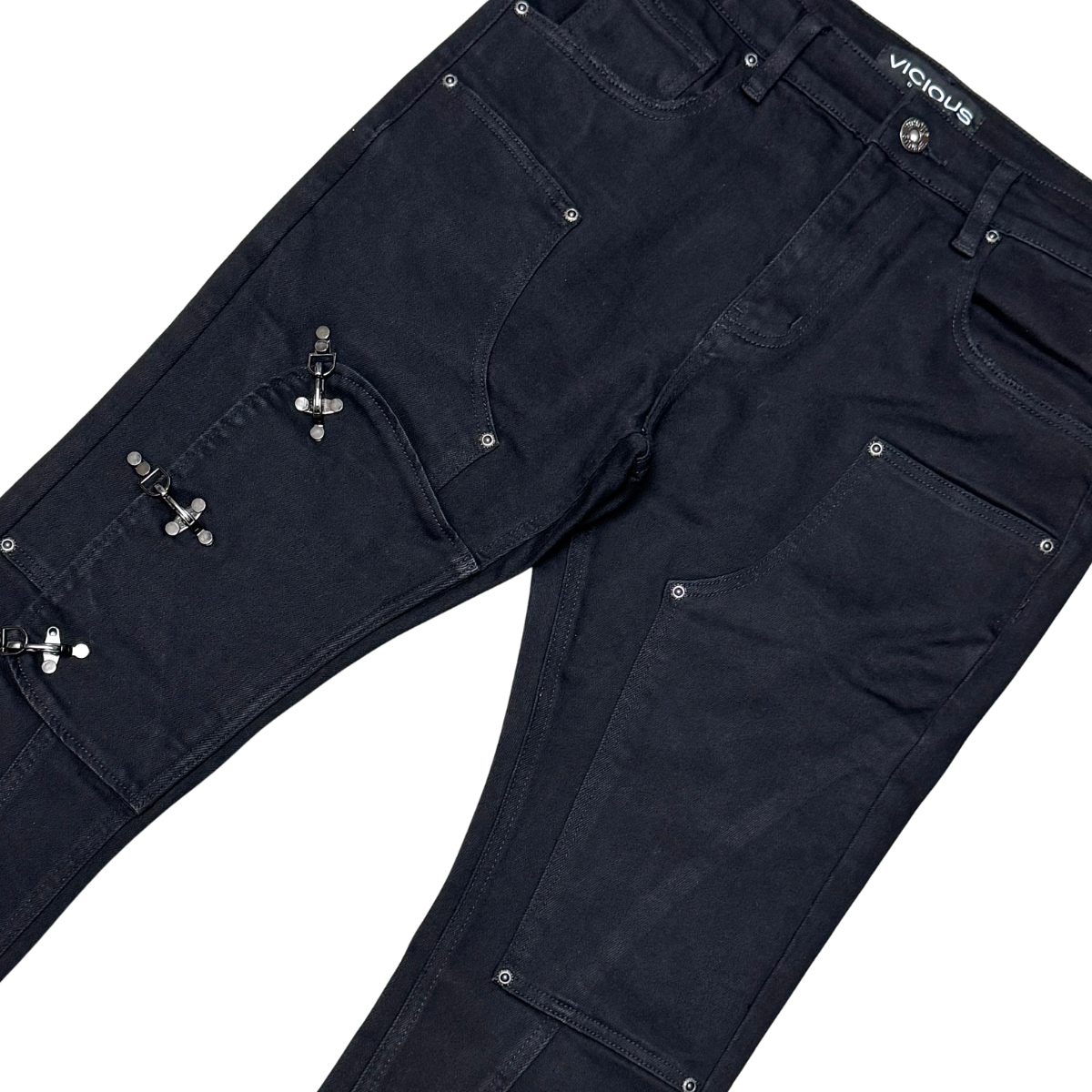 VICIOUS - FLARE DENIM - JET BLACK