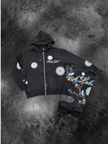 BLACK LABEL- ZIP- UP HOODIE-BLACK