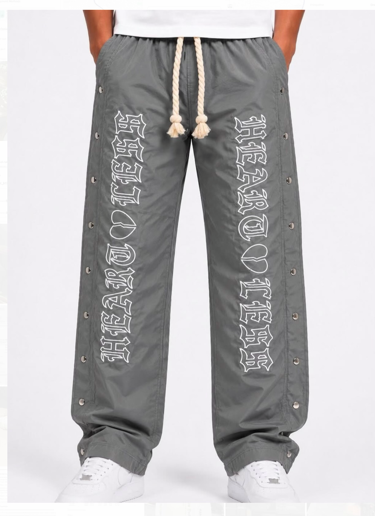FOCUS HEARTLESS NYLON PANTS-Gray