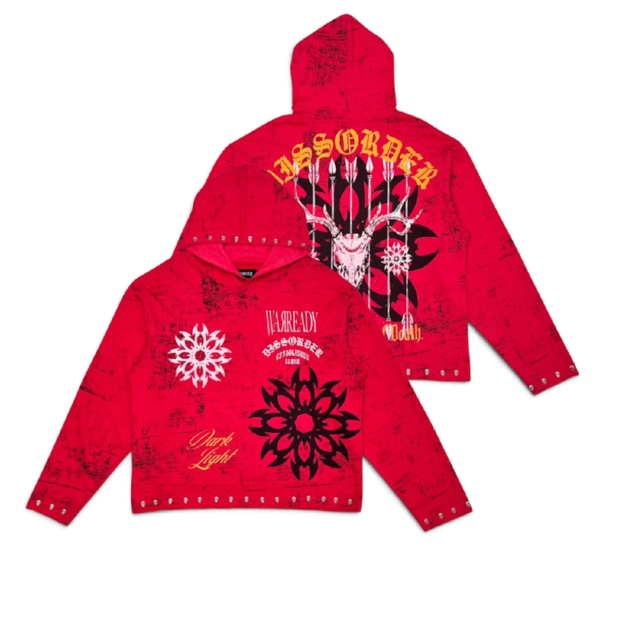 Diss the order pull over hoodie-Red