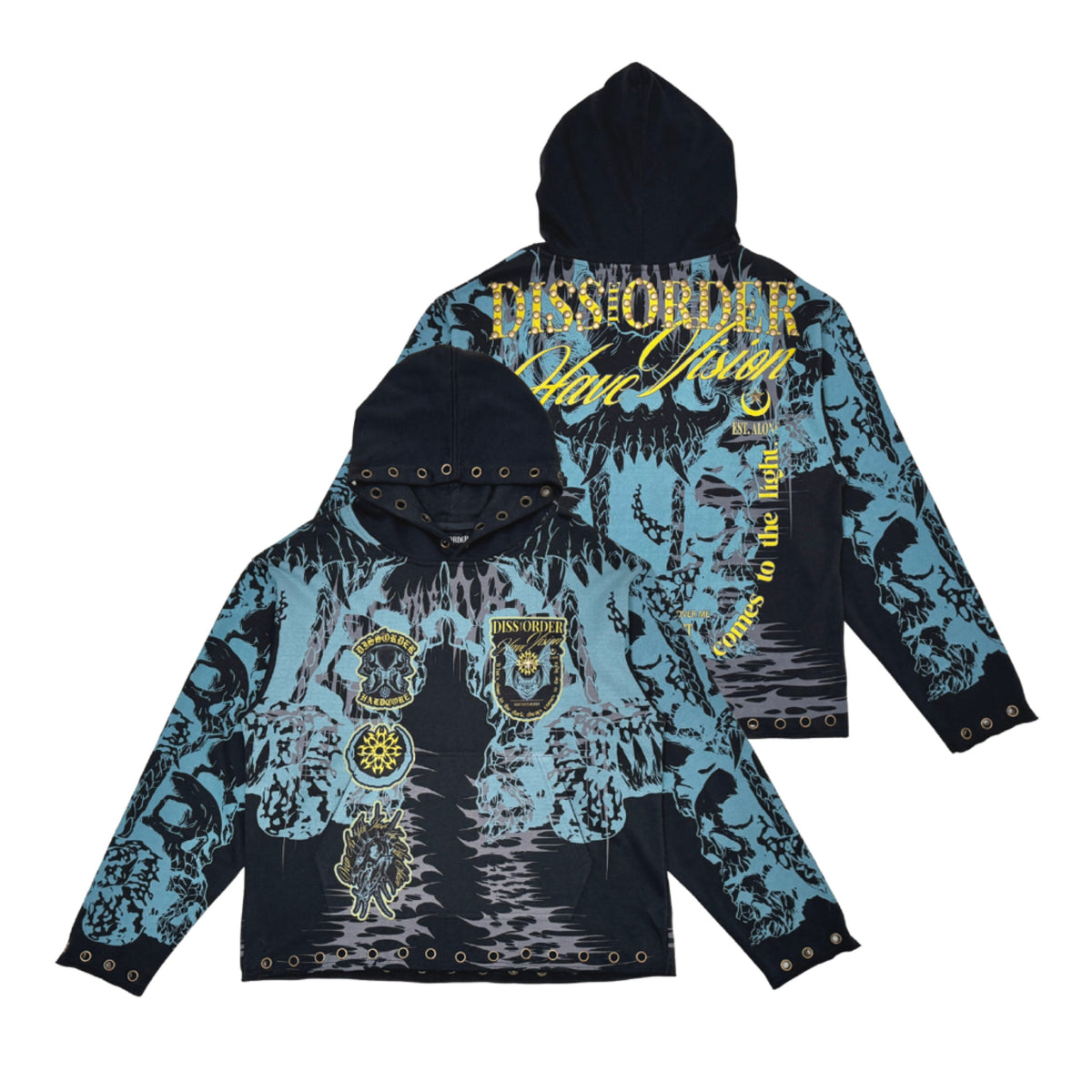 Diss the order pull over hoodie-BLACK
