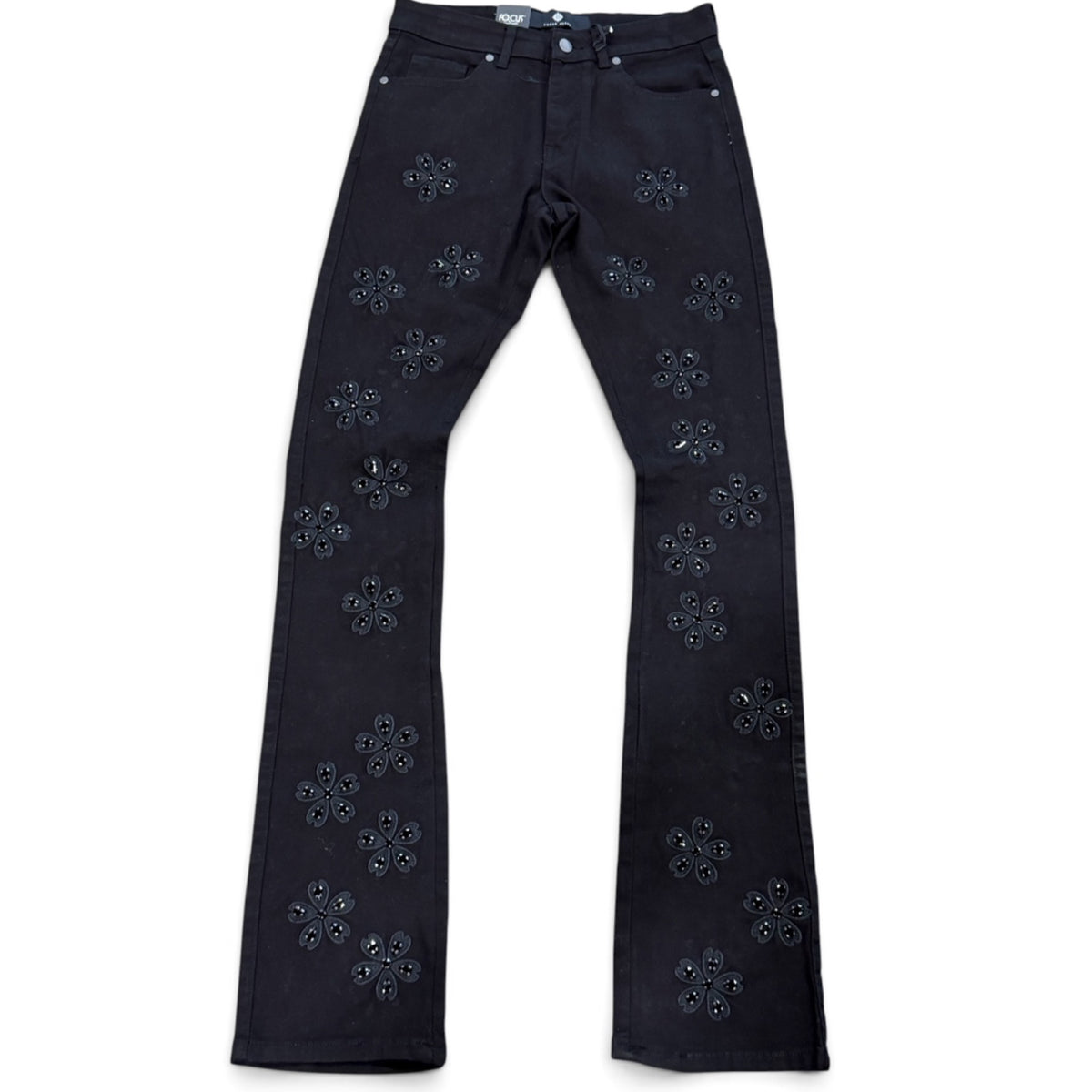 FOCUS- Crystal" Stacked Denim