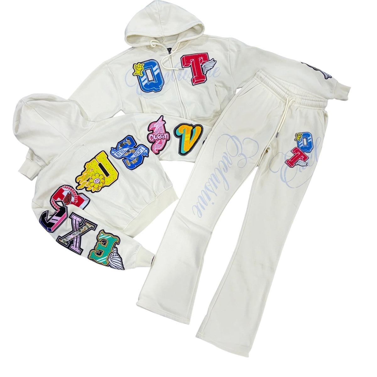 REDFOX-WOMENS STACKED SWEATSUIT-CREAM