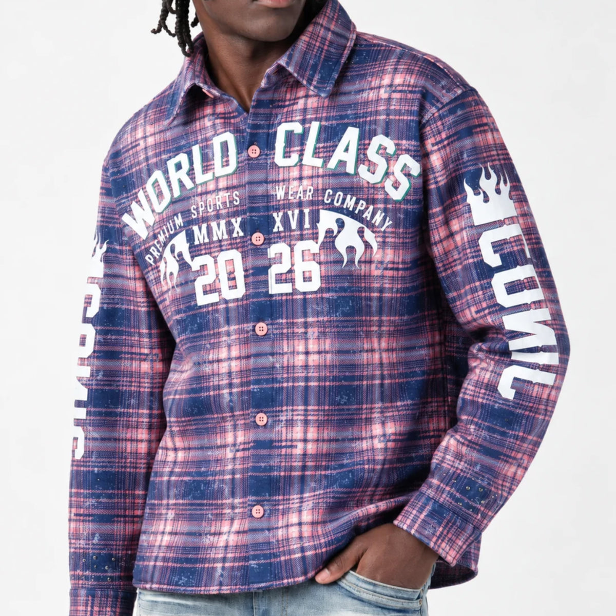 Copper Rivet Iconic Plaid Shirt Flannel Shirt-Pink