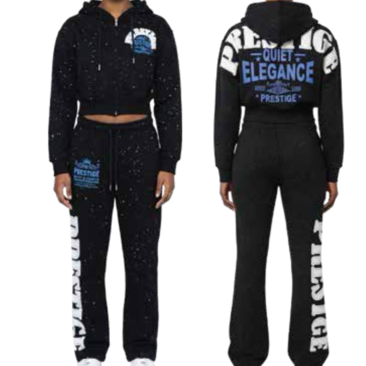 REDFOX-WOMENS STACKED SWEATSUIT-BLACK