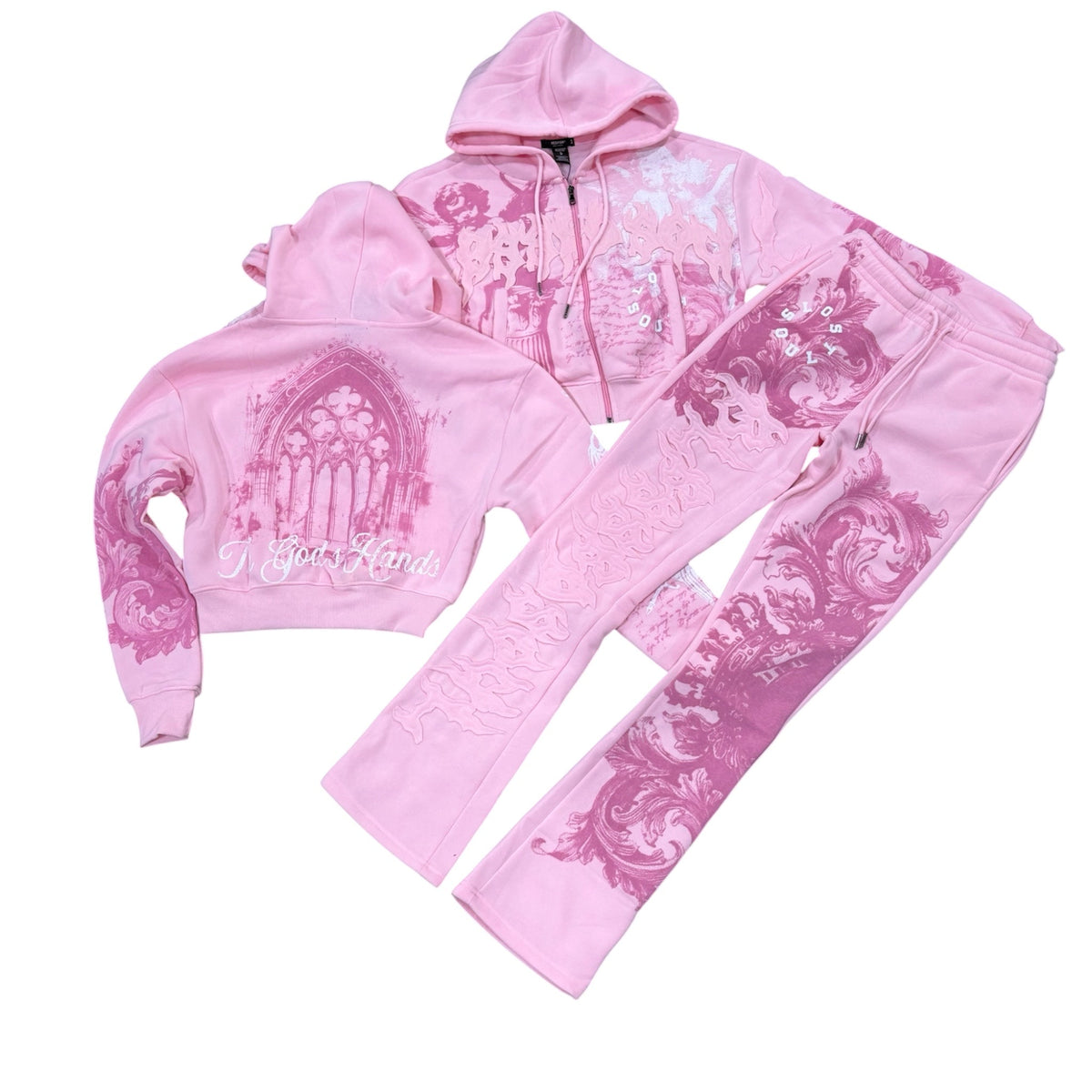 REDFOX-WOMENS STACKED SWEATSUIT-pink