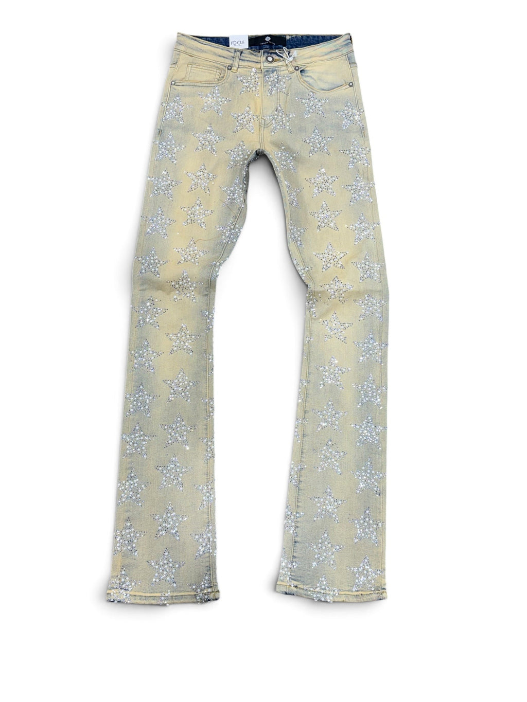 Focus Rhinestone Star Stacked Jeans