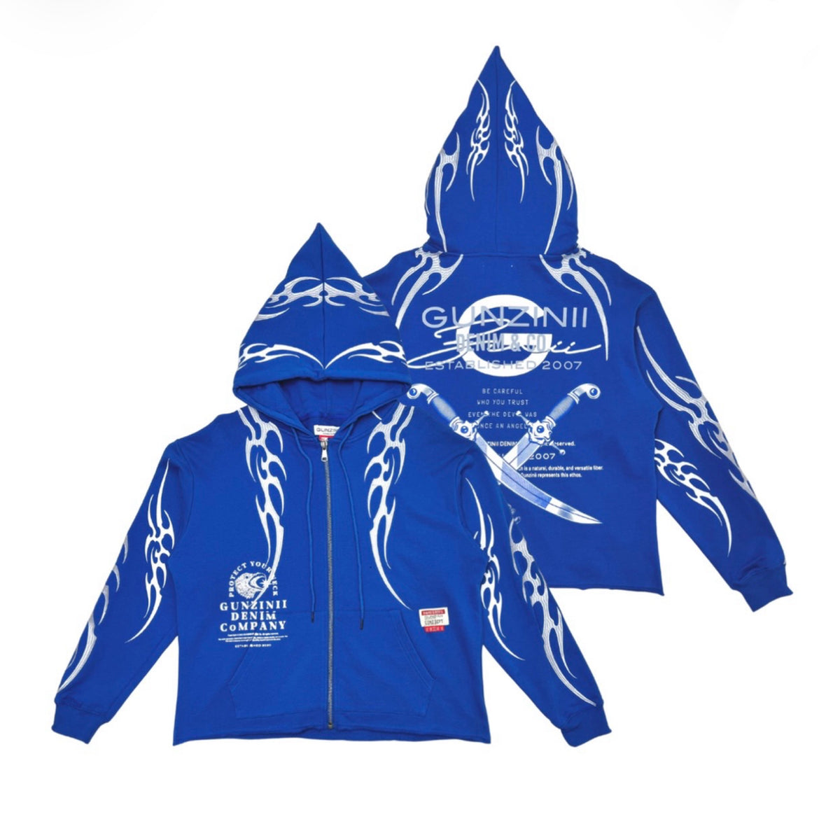 GUNZINII FRENCH TERRY HOODIE-ROYAL BLUE