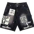 MIXED EMOTIONS AI DENIM SHORTS BLACK