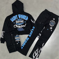 REDFOX-WOMENS STACKED SWEATSUIT-BLACK