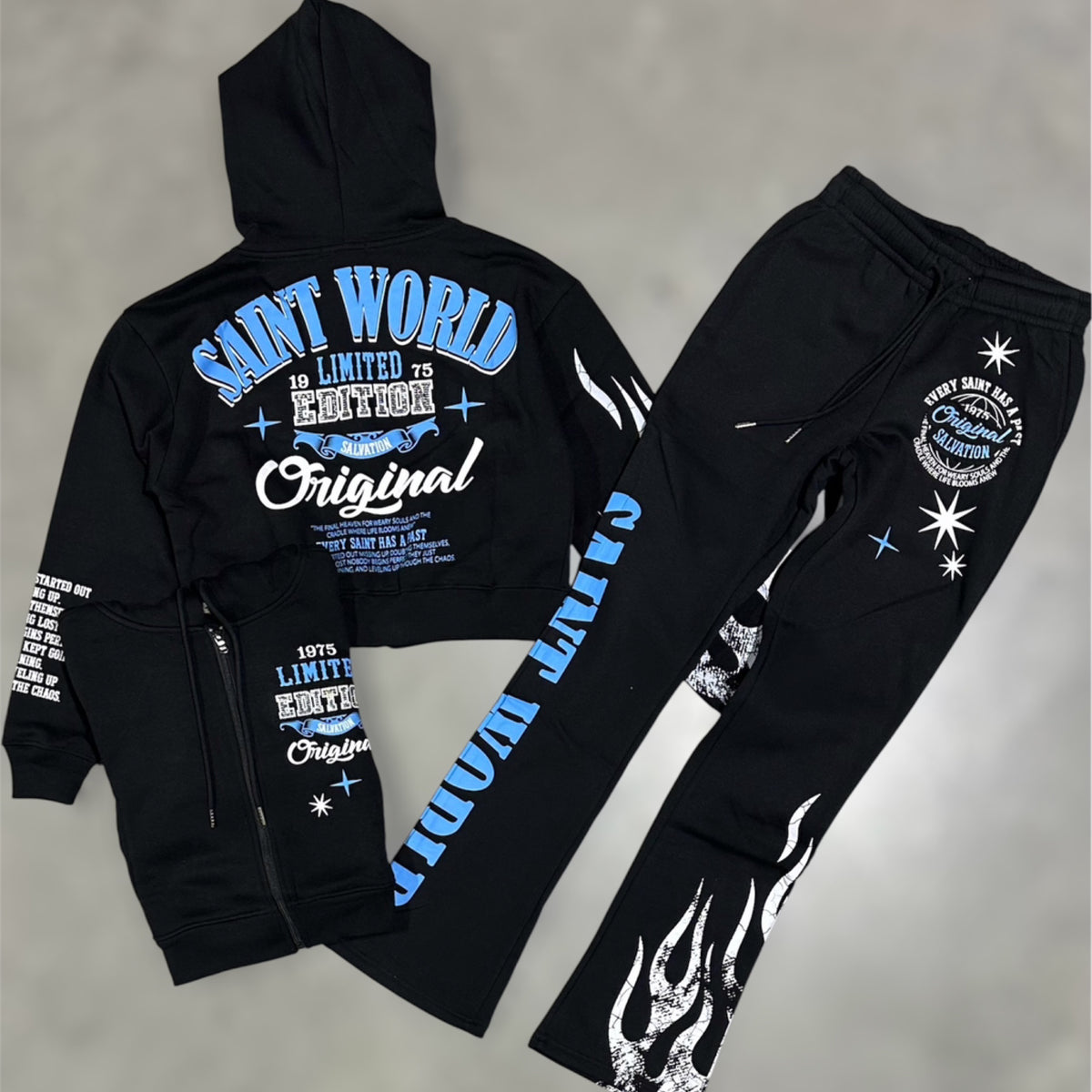 REDFOX-WOMENS STACKED SWEATSUIT-BLACK