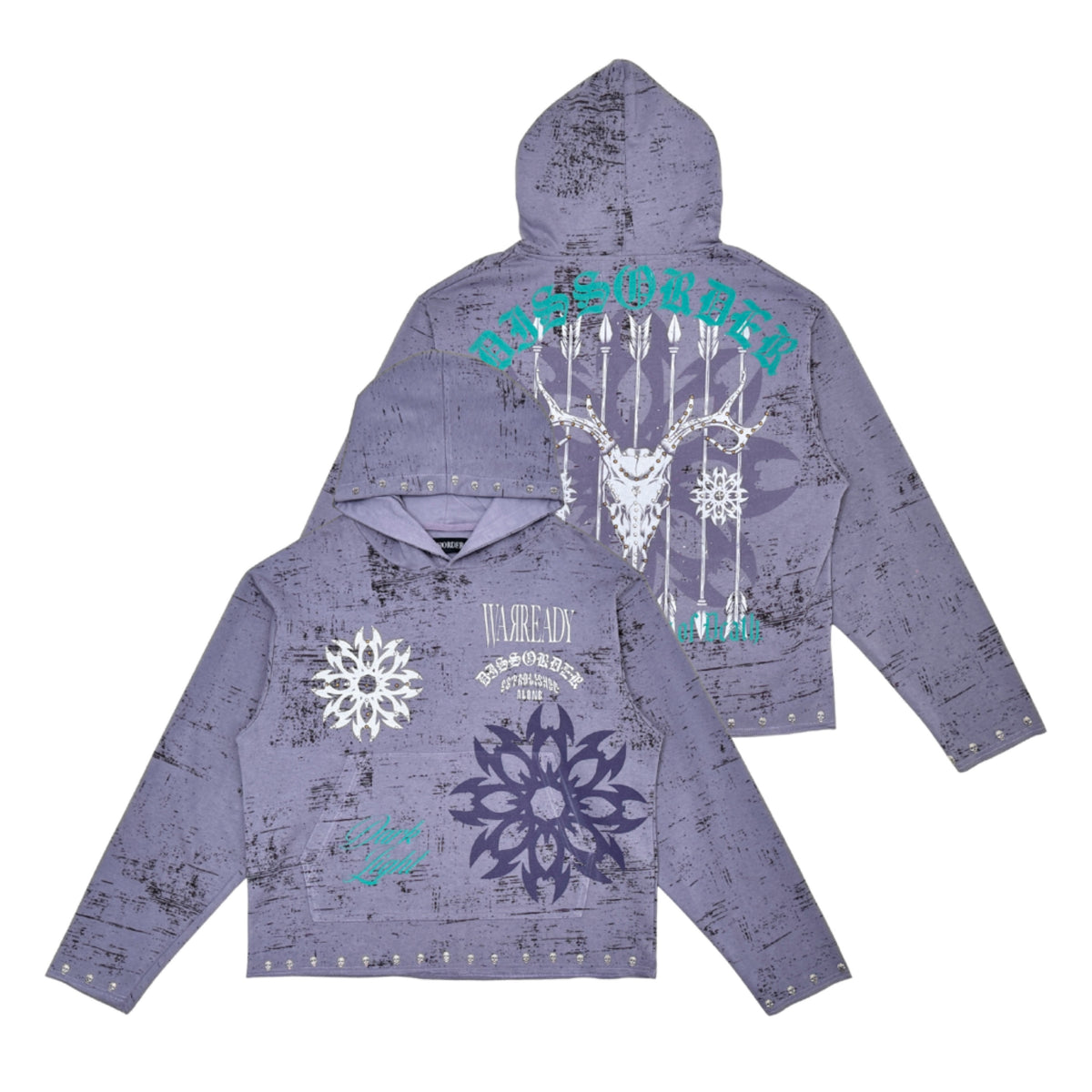Diss the order pull over hoodie-Lavender