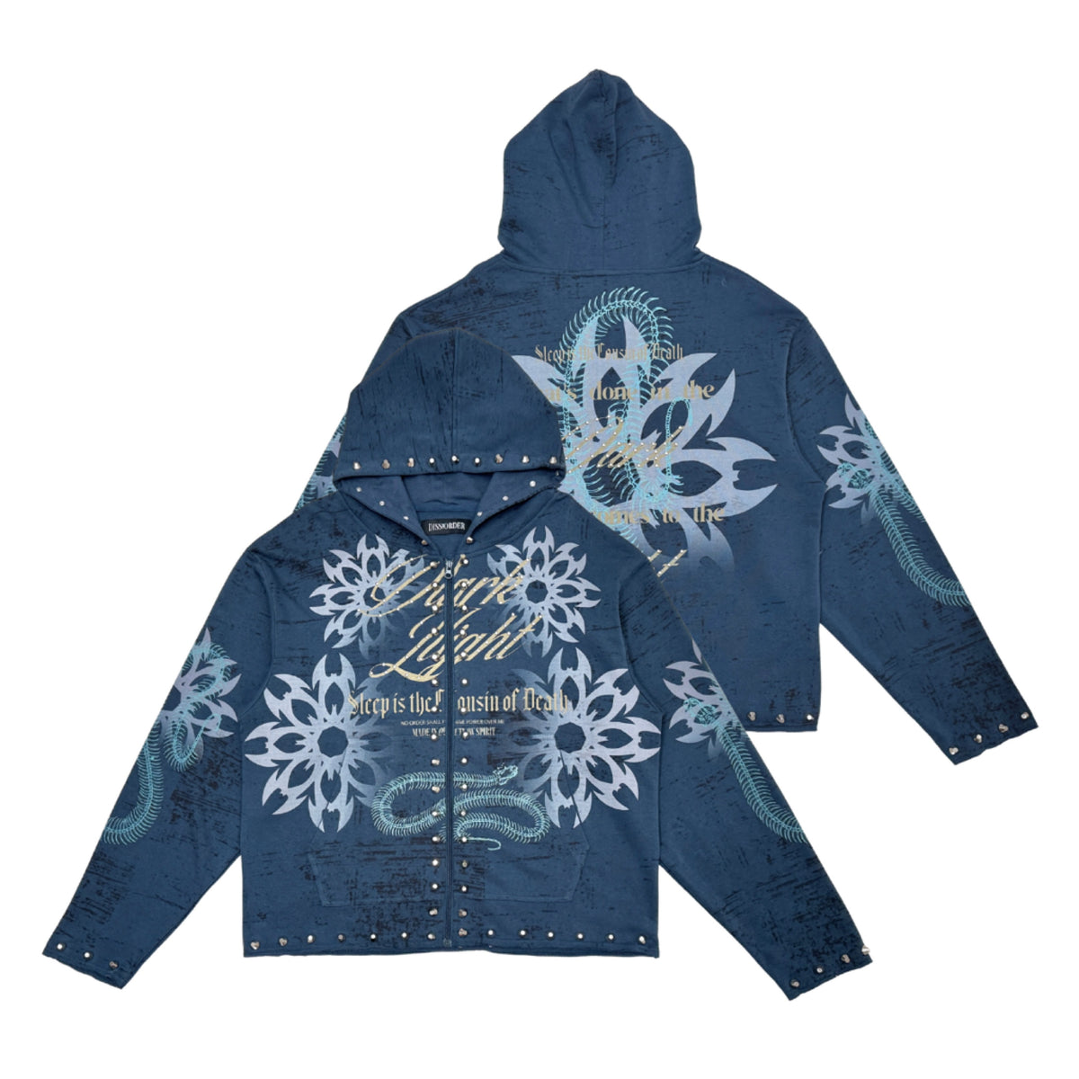 Diss the order pull over hoodie-Indigo