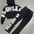 REDFOX- WOMENS STACKED SWEATSUIT-BLACK