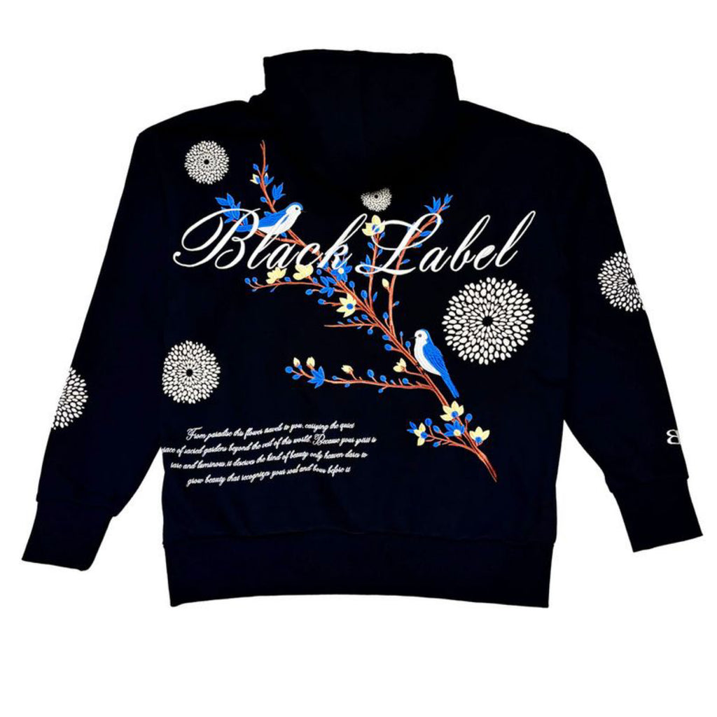 BLACK LABEL- ZIP- UP HOODIE-BLACK