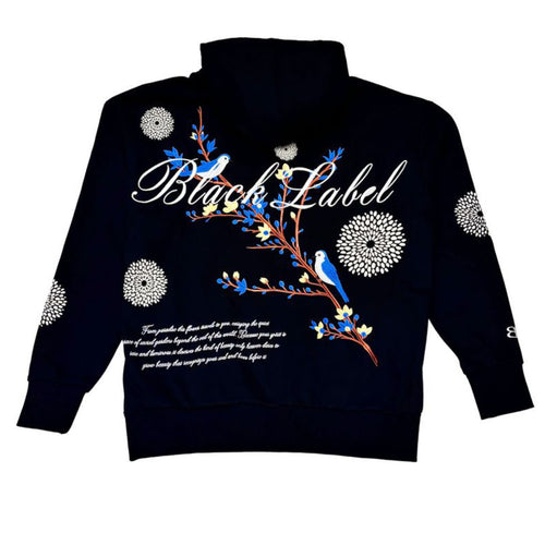 BLACK LABEL- ZIP- UP HOODIE-BLACK