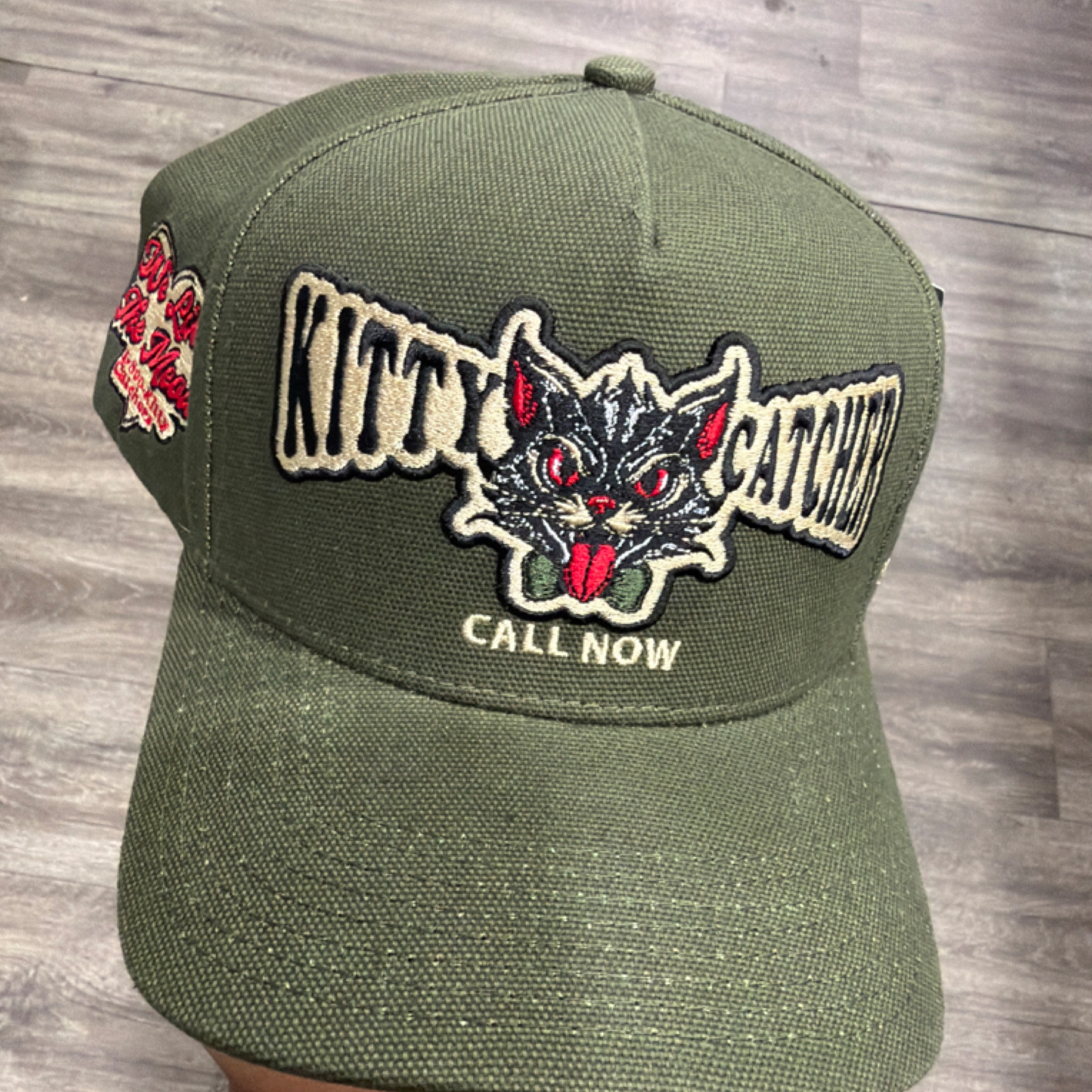Kitty Catcher Olive Duck Canvas Trucker