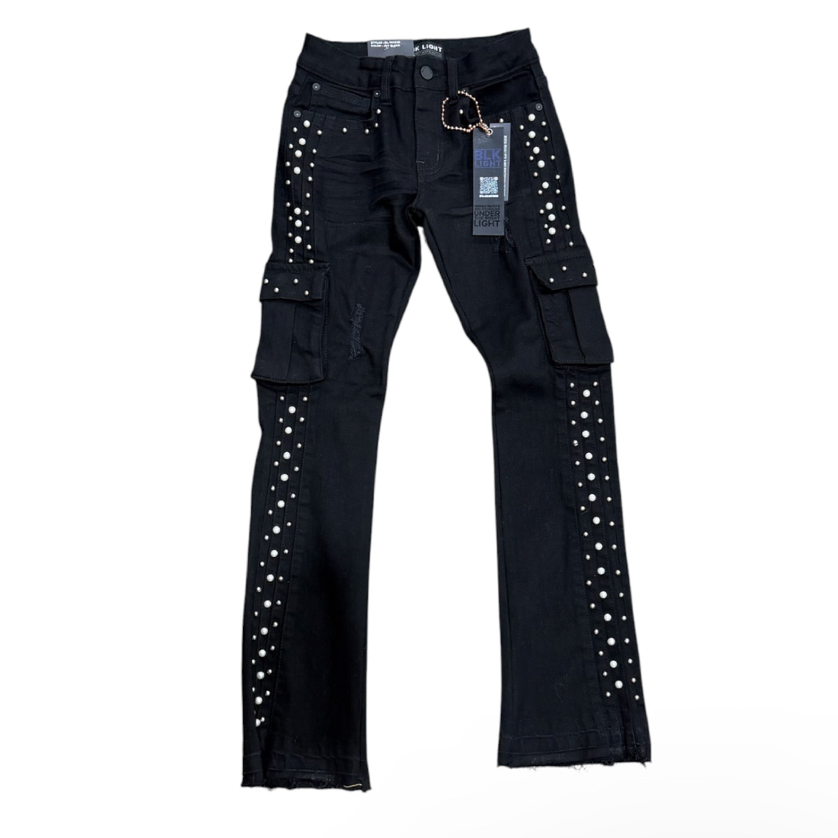 BLK LIGHT STACKED JEANS