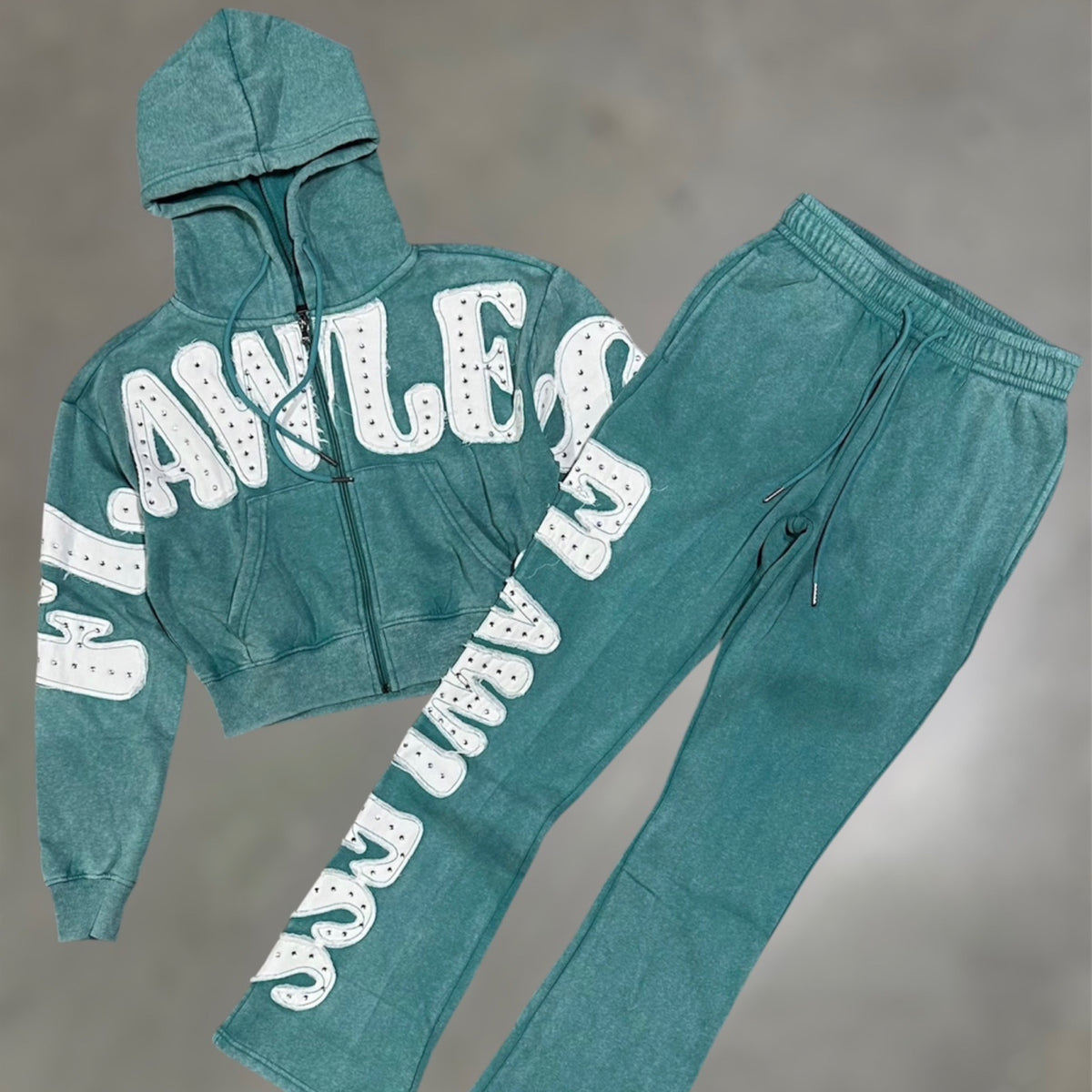 REDFOX-WOMENS STACKED SWEATSUIT-LT JADE